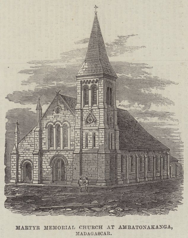 Kościół Pamięci Męczenników w Ambatonakanga, Madagaskar (rycina) autorstwa English School