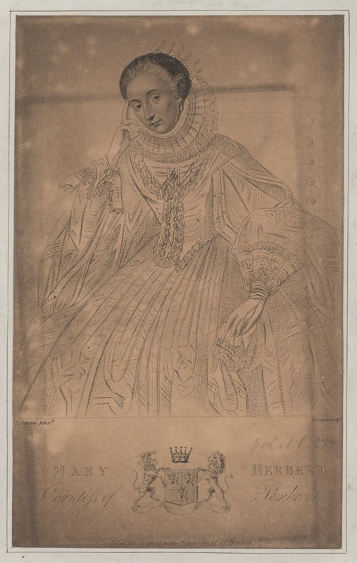 Mary Herbert, hrabina Pembroke (rycina) autorstwa English School