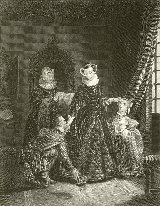 Mary Queen of Scots w zamku Lochleven autorstwa English School