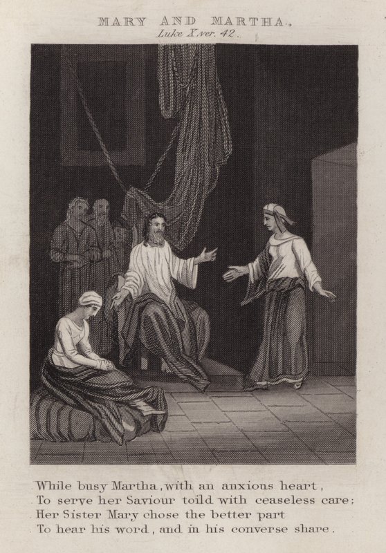 Maria i Marta, Łukasz X, wer. 42 (rycina) autorstwa English School