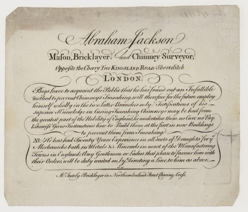 Mason, Abraham Jackson, karta handlowa autorstwa English School