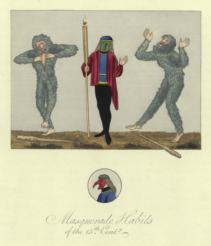 Zwyczaje maskarady z XV wieku autorstwa English School