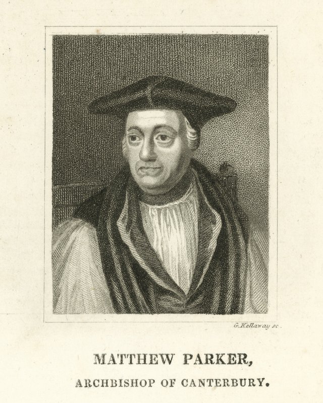 Matthew Parker, arcybiskup Canterbury (grafika) autorstwa English School