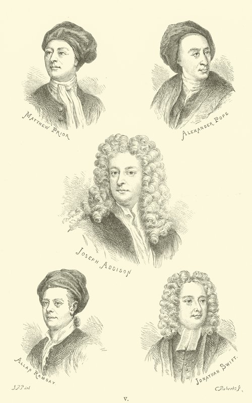 Matthew Prior, Alexander Pope, Joseph Addison, Allan Ramsay, Jonathan Swift autorstwa English School