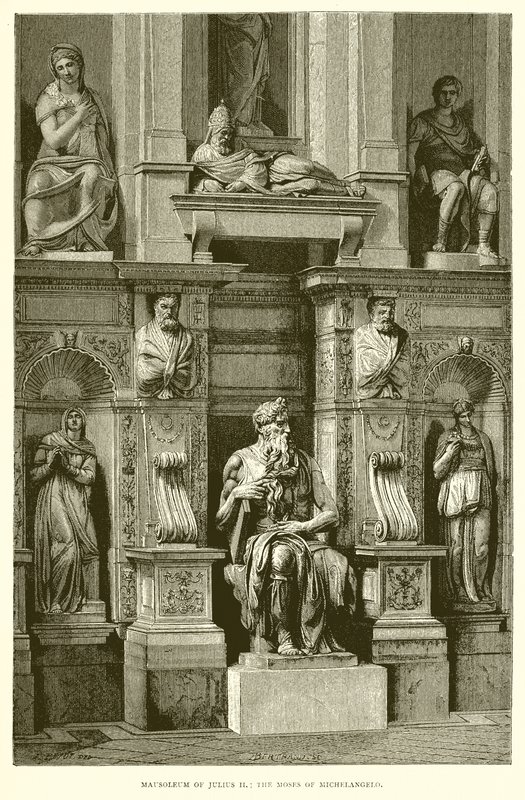 Mauzoleum Juliusza II; Mojżesz Michała Anioła autorstwa English School