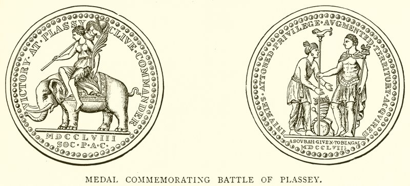 Medal upamiętniający bitwę pod Plassey autorstwa English School