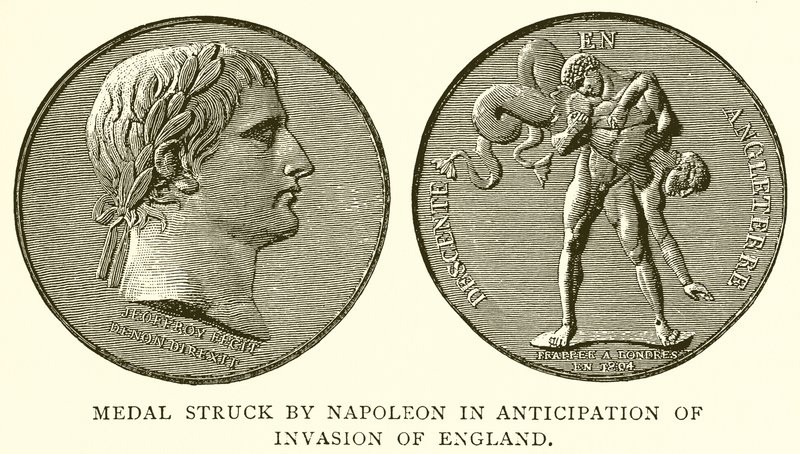 Medal uderzony przez Napoleona w oczekiwaniu na inwazję Anglii autorstwa English School