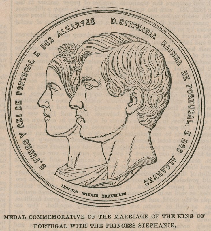 Medal upamiętniający ślub króla Portugalii z księżniczką Stephanie autorstwa English School