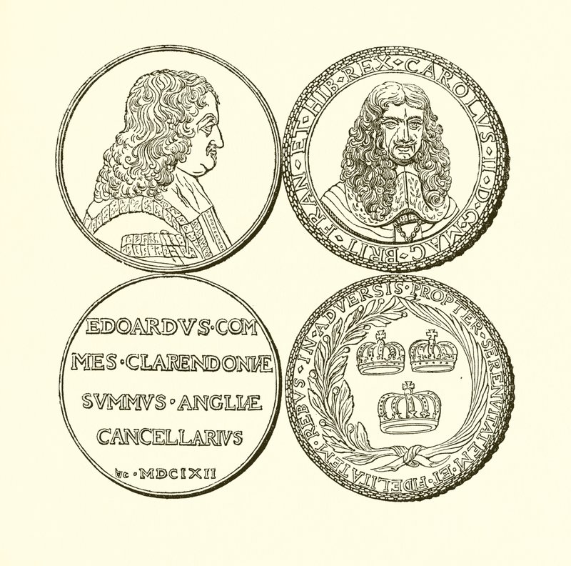 Medal Clarendona i Medal upamiętniający Restaurację autorstwa English School