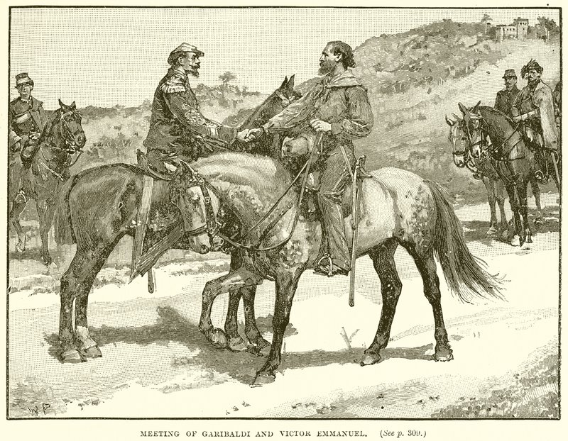 Spotkanie Garibaldiego i Victora Emmanuela autorstwa English School