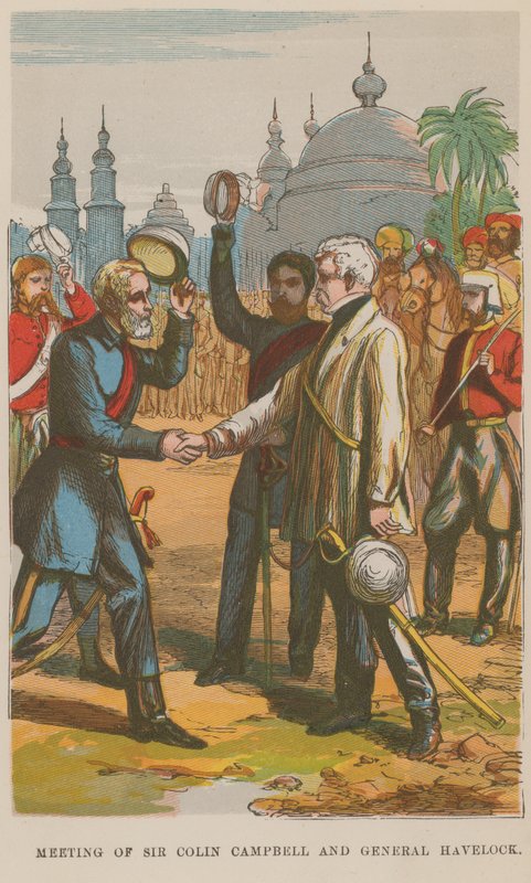 Spotkanie Sir Colina Campbella i generała Havelocka autorstwa English School