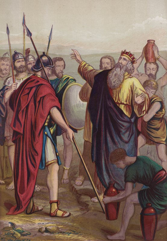 Melchizedek błogosławi Abrama autorstwa English School