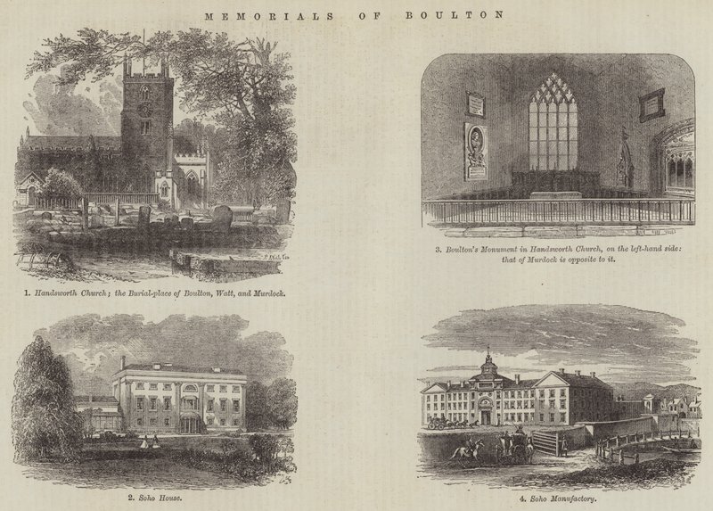 Pomniki Boulton (grawerowanie) autorstwa English School