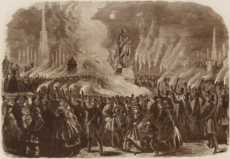 Festiwal Mendelssohna, Procesja z pochodniami, 1860 autorstwa English School
