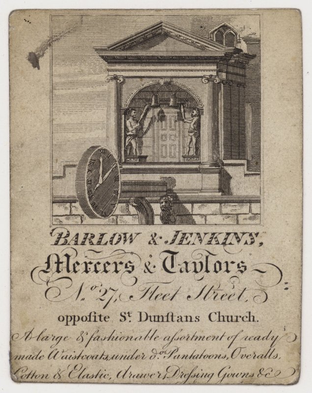 Mercer and Tailor, Barlow & Jenkins, karta handlowa autorstwa English School