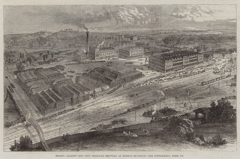 Browar Pale-Ale Messers Allsopp and Sons w Burton-on-Trent (grawerowanie) autorstwa English School