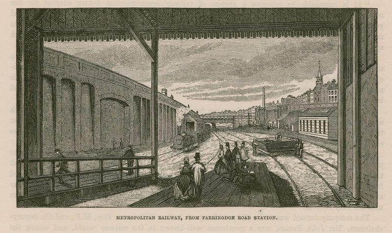 Metropolitan Railway ze stacji Farringdon Road autorstwa English School