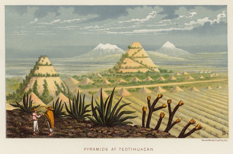 Meksyk: Piramidy w Teotihuacan (kolor lito) autorstwa English School