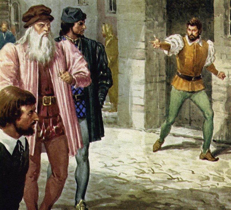 Michał Anioł nie lubił Leonarda da Vinci autorstwa English School
