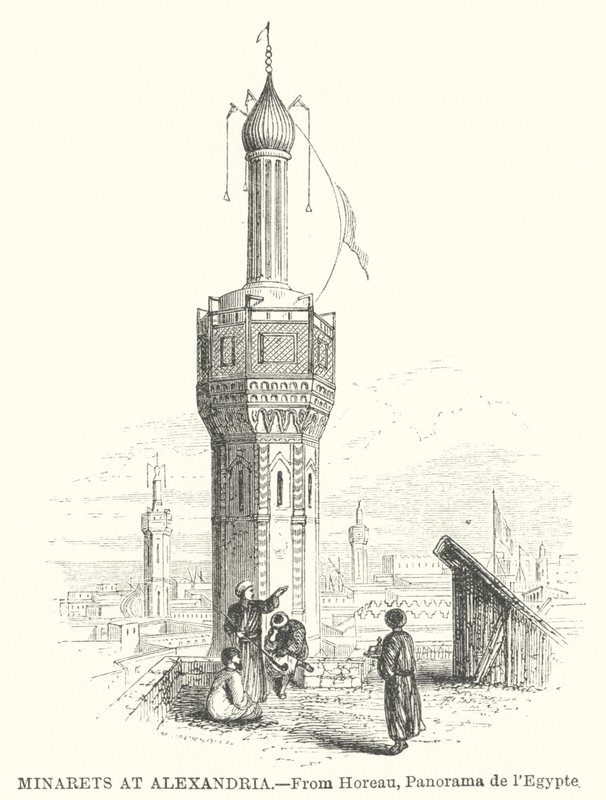 Minarety w Aleksandrii (rycina) autorstwa English School