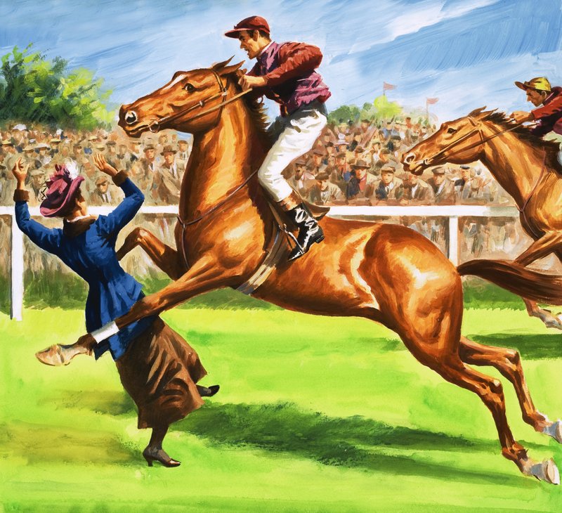 Panna Emily Wilding Davison zabija się w dniu Derby autorstwa English School
