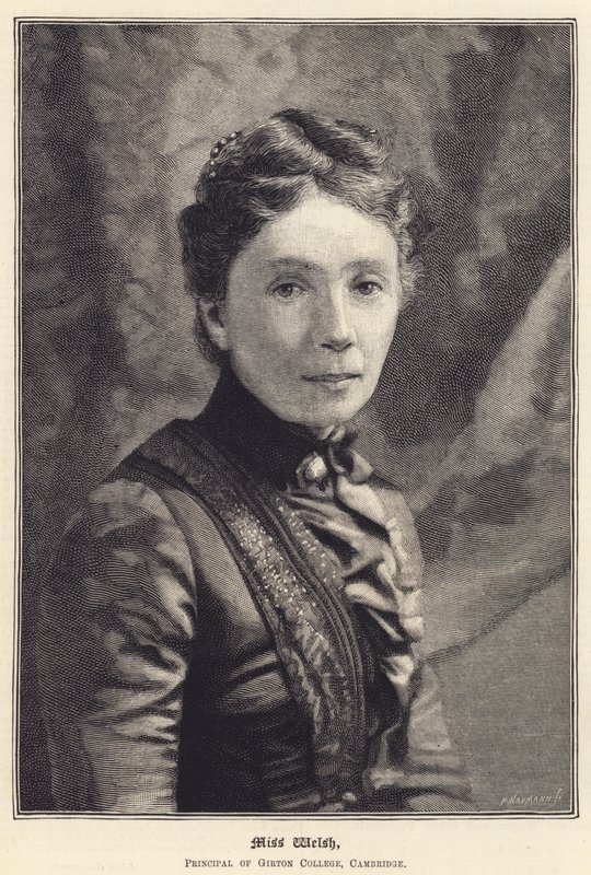 Miss Welsh, dyrektor Girton College w Cambridge (grafika) autorstwa English School