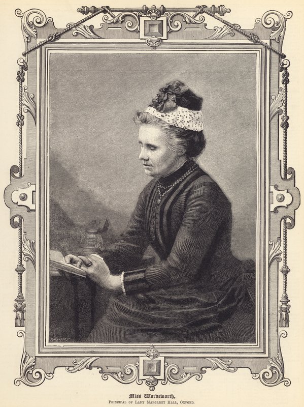 Panna Wordsworth, dyrektor Lady Margaret Hall w Oksfordzie (grawerowanie) autorstwa English School