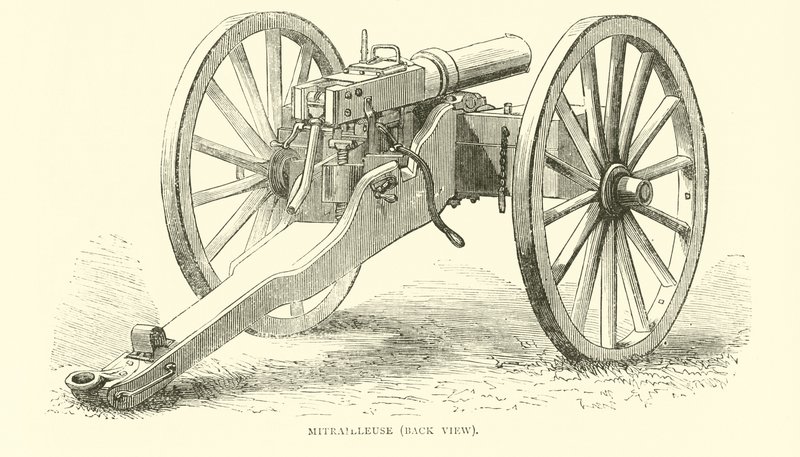 Mitrailleuse, widok z tyłu, sierpień 1870 autorstwa English School