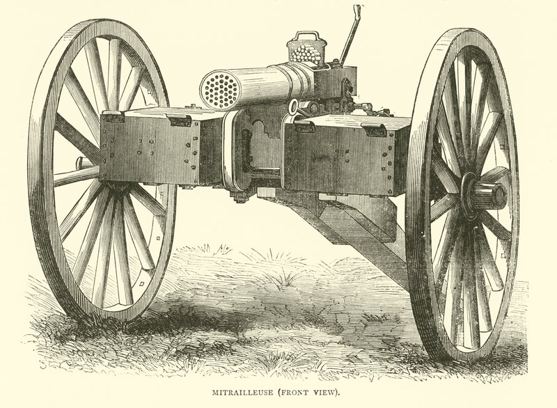 Karabin maszynowy, widok z przodu, sierpień 1870 autorstwa English School