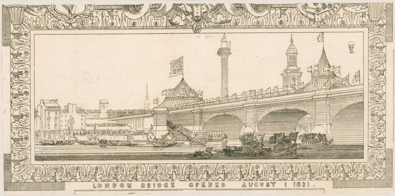 Momento of London Bridge, otwarty 1 sierpnia 1831 r autorstwa English School