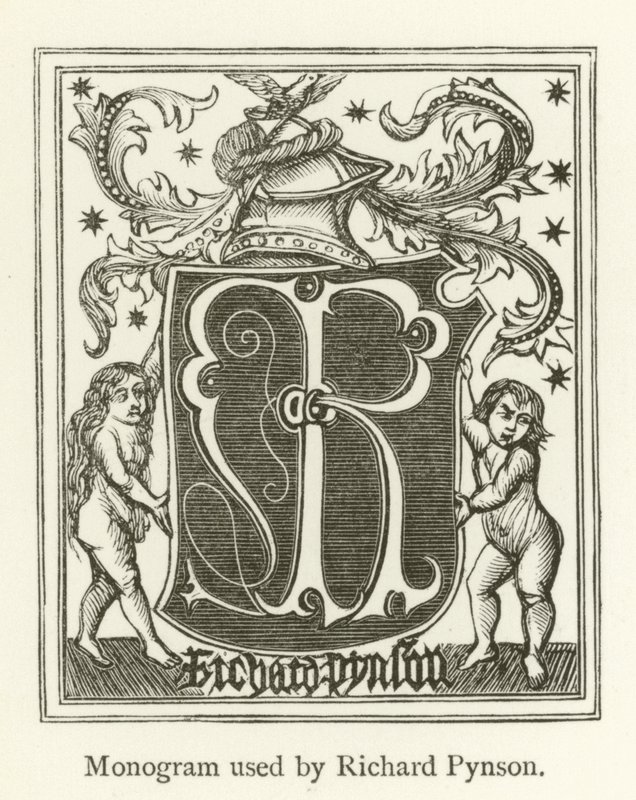 Monogram używany przez Richarda Pynsona autorstwa English School
