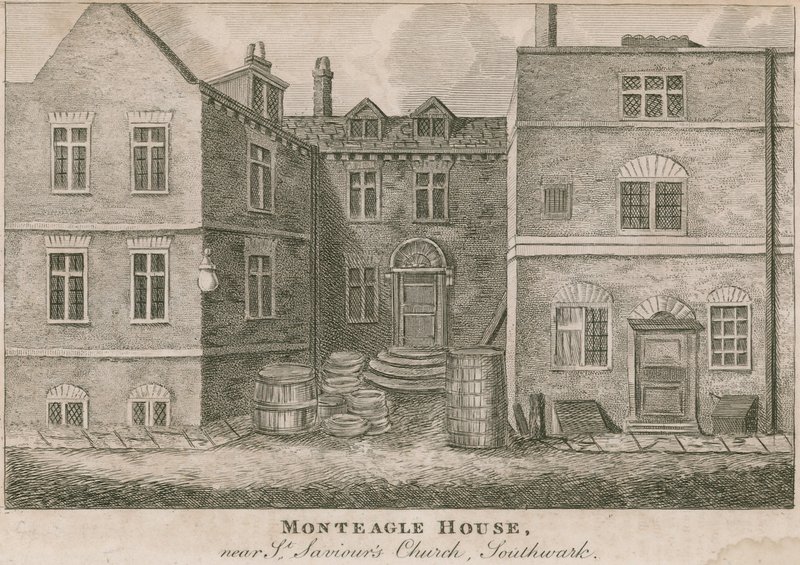 Monteagle House, niedaleko kościoła St Saviors, Southwark, Londyn autorstwa English School
