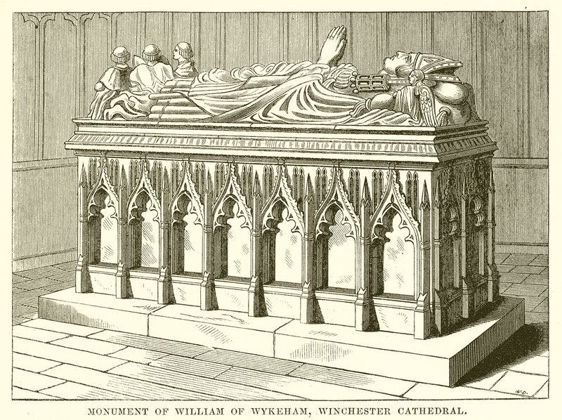 Pomnik Wilhelma z Wykeham, katedra w Winchester autorstwa English School