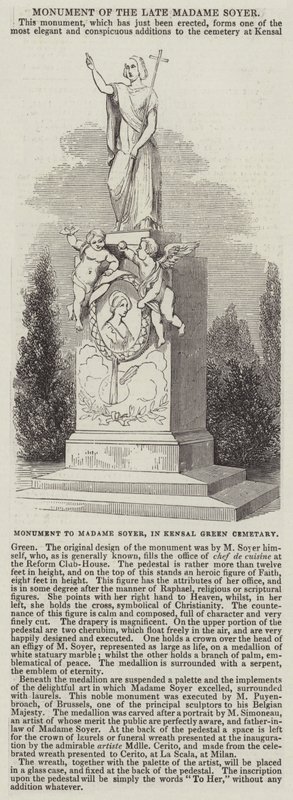 Pomnik Madame Soyer na cmentarzu Kensal Green (rycina) autorstwa English School