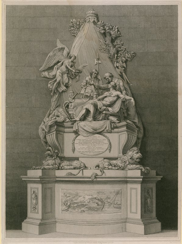 Pomnik generała majora Jamesa Wolfe .a autorstwa English School