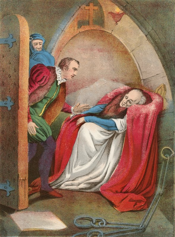 Mortimer na krześle. Jailor i Ryszard Plantagenet autorstwa English School