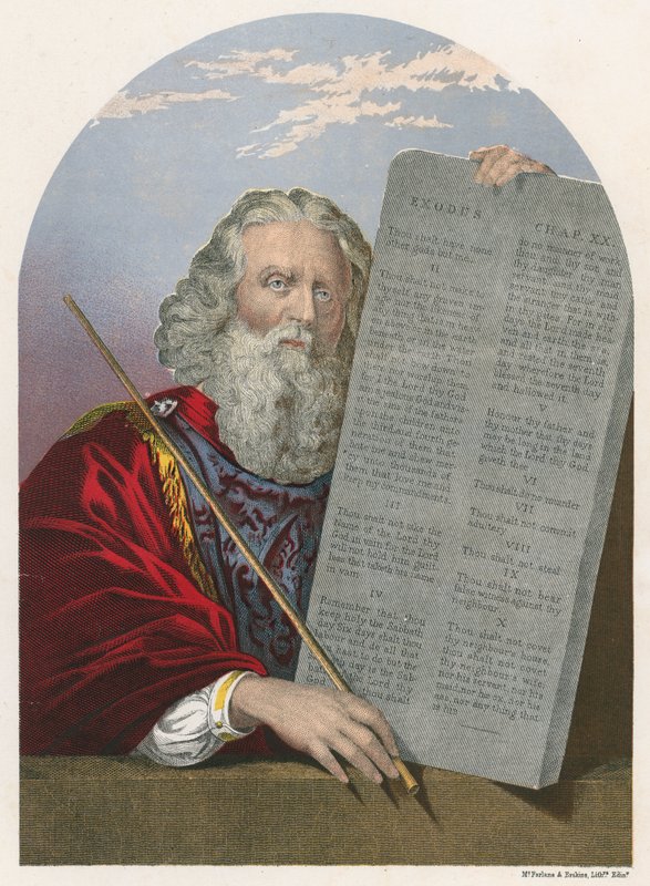 Mojżesz z Tablicami Prawa autorstwa English School