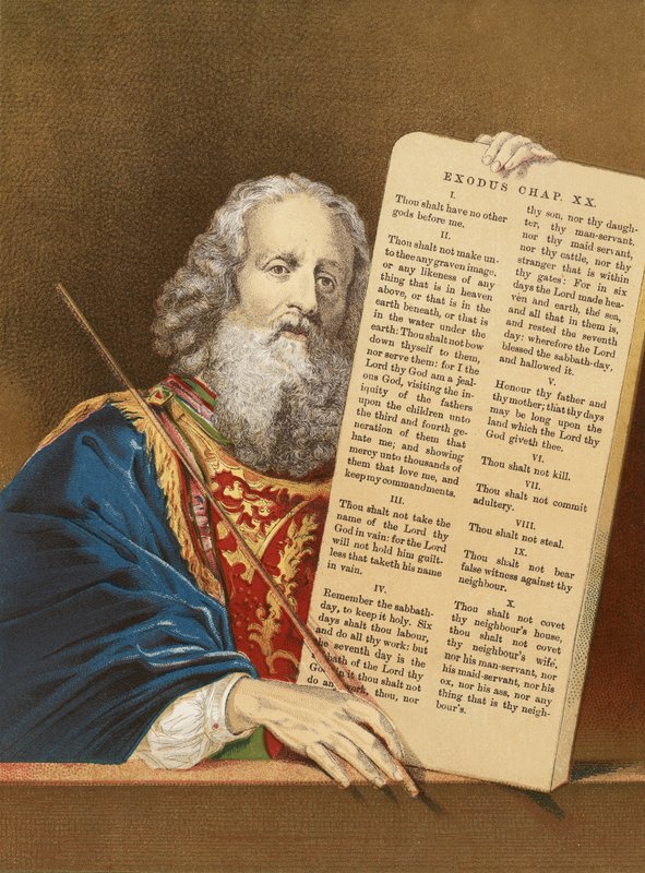 Mojżesz z tablicami zakonu autorstwa English School