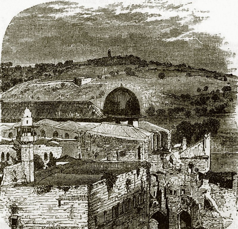 Góra Oliwna z Jerozolimy autorstwa English School