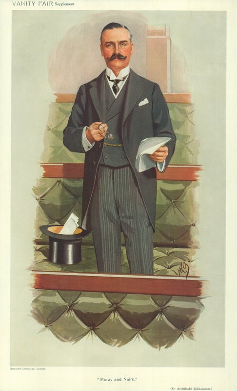 Pan Archibald Williamson, Moray i Nairn, 16 grudnia 1909, rysunek Vanity Fair autorstwa English School