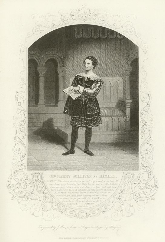 Pan Barry Sullivan jako Hamlet, akt II, scena ii autorstwa English School