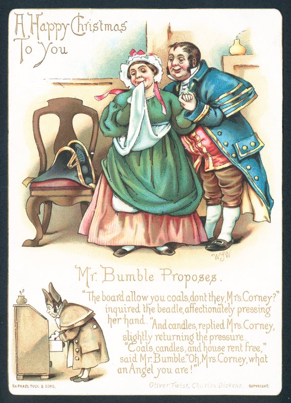 Pan Bumble i Pani Corney, Kartka Świąteczna autorstwa English School