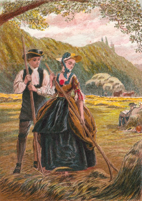 Pan Burchell i Sophia w Hayfield autorstwa English School