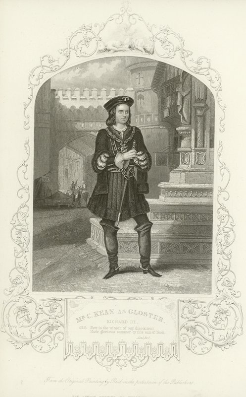 Pan C Kean jako Gloster, Richard III, Akt I, Scena I autorstwa English School