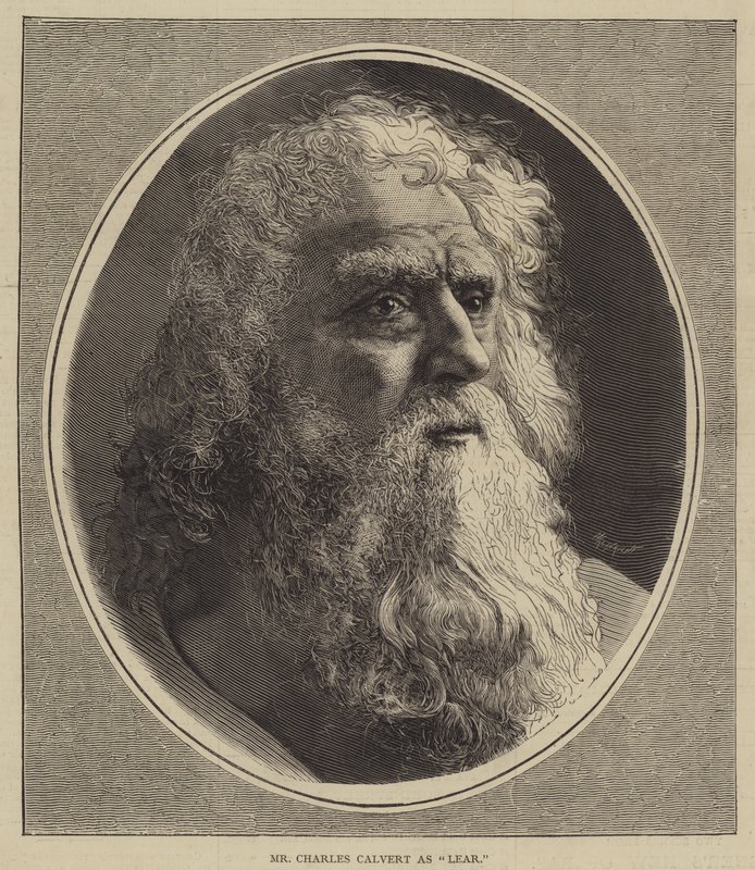 Pan Charles Calvert jako „Lear” (grafika) autorstwa English School