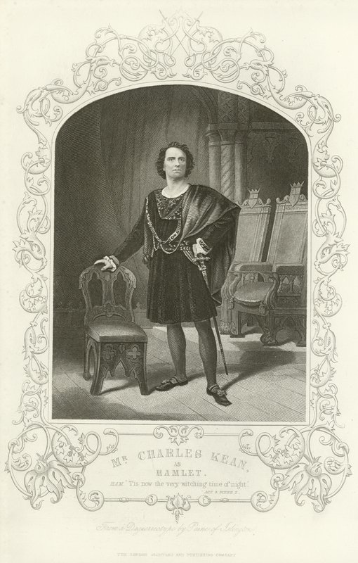 Pan Charles Kean jako Hamlet, Hamlet, Akt III, Scena II autorstwa English School