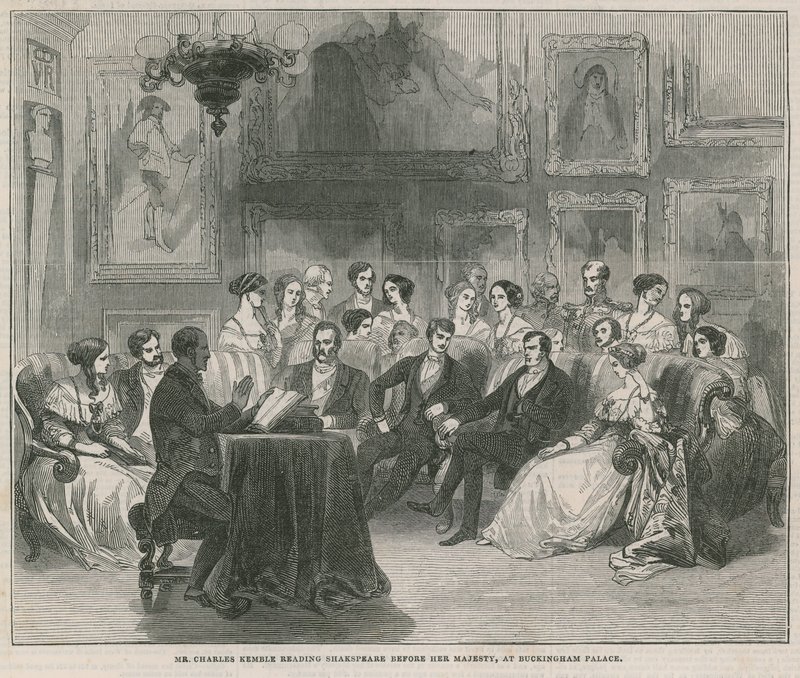Pan Charles Kemble czyta Szekspira autorstwa English School