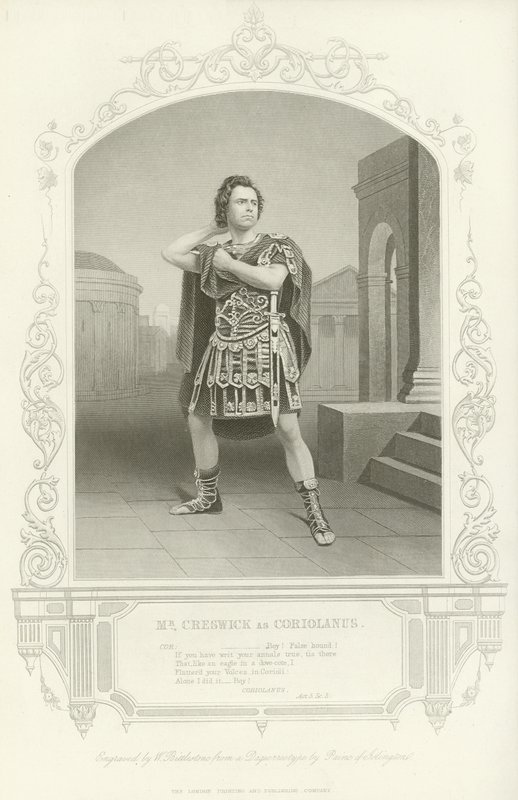 Pan Creswick jako Coriolanus, Coriolanus, akt V, scena III autorstwa English School