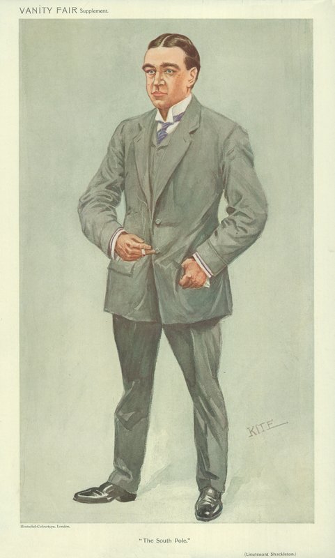 Pan Ernest Shackleton, Biegun południowy, 6 października 1909, komiks Vanity Fair autorstwa English School
