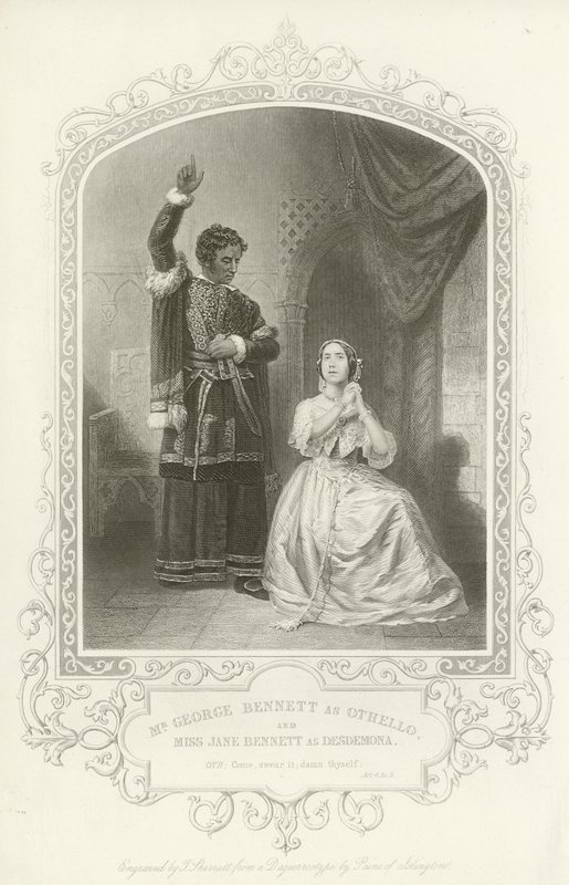 Pan George Bennett jako Otello i panna Jane Bennett jako Desdemona, Otello, Akt IV, Scena II autorstwa English School